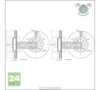 Kit 2x dischi freno Maxgear Anteriore per SEAT ALHAMBRA TARRACO SKODA KODIAQ VW