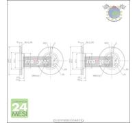 Kit 2x dischi freno Maxgear Anteriore per TOYOTA AVENSIS
