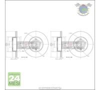 Kit 2x dischi freno Maxgear Anteriore per VW TRANSPORTER #jt