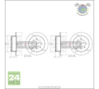 Kit 2x dischi freno Maxgear Posteriore per HYUNDAI SANTAMO KIA JOICE MITSUBISHI
