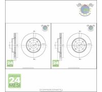 Kit 2x dischi freno Metelli Anteriore per CHEVROLET SPARK AVEO DAEWOO KALOS