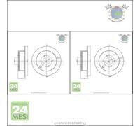 Kit 2x dischi freno Metelli Posteriore per HYUNDAI ACCENT GETZ i20 KIA RIO