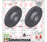 Kit 2x dischi freno Zimmermann BLACK Z Anteriore per ALPINA B10 BMW 8 E31 85 #cx