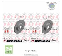 Kit 2x dischi freno Zimmermann BLACK Z Anteriore per HONDA CIVIC VIII FR-V #dr