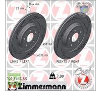 Kit 2x dischi freno Zimmermann BLACK Z Posteriore per AUDI Q5 A5 A4 #b8