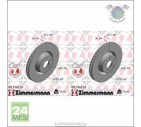 Kit 2x dischi freno Zimmermann COAT Z Anteriore per AUDI A6 #br