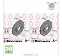 Kit 2x dischi freno Zimmermann COAT Z Anteriore per HONDA ACCORD VIII