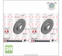 Kit 2x dischi freno Zimmermann COAT Z Anteriore per HONDA CIVIC VIII FR-V