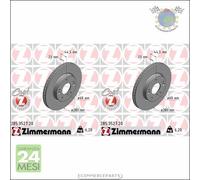 Kit 2x dischi freno Zimmermann COAT Z Anteriore per HYUNDAI VELOSTER ELANTRA KON