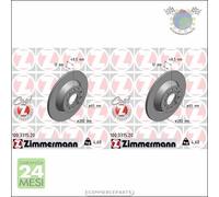 Kit 2x dischi freno Zimmermann COAT Z Posteriore per AUDI Q3 A3 SEAT TOLEDO III