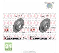 Kit 2x dischi freno Zimmermann COAT Z Posteriore per HONDA ACCORD VII #g6