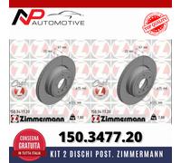 Kit 2x dischi freno Zimmermann COAT Z Posteriori per BMW SERIE 3 E90 E91 E92 E93