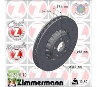Kit 2x dischi freno Zimmermann FORMULA Z Anteriore per AUDI A6 #cd