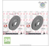 Kit 2x dischi freno Zimmermann SPORTIVO COAT Z Anteriore per BENTLEY CONTINENTAL