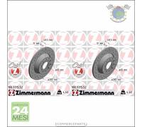 Kit 2x dischi freno Zimmermann SPORTIVO COAT Z Posteriore per AUDI Q3 A3 SEAT TO
