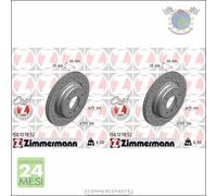 Kit 2x dischi freno Zimmermann SPORTIVO COAT Z Posteriore per BMW 5 E34 540 M5