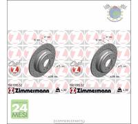 Kit 2x dischi freno Zimmermann SPORTIVO COAT Z Posteriore per BMW 5 E39 525 523