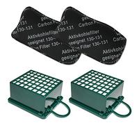 MohMus Kit 2X Filtro HEPA + 2X Filtro Carboni Attivi per Aspirapolvere Adatti per Vorwerk Kobold Folletto VK130, VK131 - VK 130, 131 SC