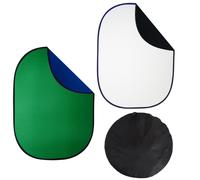 DynaSun RE2010, RE2010 Chromakey Kit Fondale Background Pieghevole Doubleface Professionale con Borsa da Trasporto, Bianco/Nero/Blu/Verde