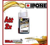 KIT 2X LITRO OLIO IPONE 2T 100% SINTETICO SAMOURAI ALLA FRAGOLA (BARATTOLO 1 LIT