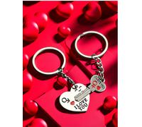 Kit 2x portachiavi porta chiave san valentino amore coppia cuore fidanzati love