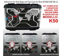 Kit 3 Adesivi per valigie vario BMW R1200 R1250GS LC (BLK) bags stickers