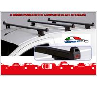 KIT 3 BARRE PORTATUTTO ATLANTIC ACCIAIO CON KIT ATTACCHI FIAT DUCATO 05/2002->