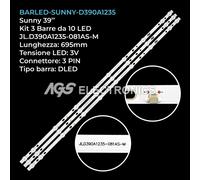 KIT 3 BARRE STRIP 10 LED TV SUNNY JL.D390A1235-081AS-M HL-2A400A28-1001S-01-A1