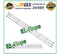 KIT 3 BARRE STRIP 7 LED PER TV 43" LG 43UJ65-UHD-L HC430DGGSLGL HC430DGGSLWL