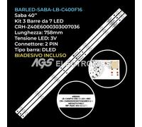 KIT 3 BARRE STRIP 7 LED TV SABA LB-C400F16-E60-C-G01-XRD1 SA40S50