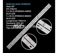KIT 3 BARRE STRIP 8 LED TV AKAI JS-D-JP395DM-A81EC JS-D-JP395DM-B82EC 40BF400