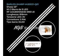 KIT 3 BARRE STRIP 9 LED TV SHARP RF-AJ430010SE30-0901-A1