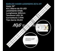 KIT 3 BARRE STRIP LED HAIER LED315D10-07(B) LED315D10-ZC14-07(A)