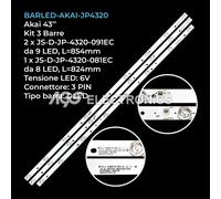 KIT 3 BARRE STRIP LED TV AKAI JS-D-JP-4320-081EC JS-D-JP4320-091EC