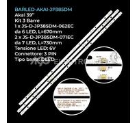 KIT 3 BARRE STRIP LED TV AKAI JS-D-JP385DM 385DM1000 QT39WY73
