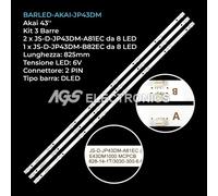 KIT 3 BARRE STRIP LED TV AKAI JS-D-JP43DM-A81EC/B81EC/B82EC E43DM1000