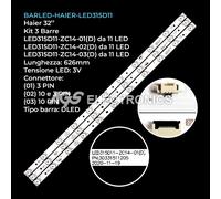 KIT 3 BARRE STRIP LED TV HAIER LED315D11-ZC14-01 LE32C800C LK315T3HB94 LM315TAT0
