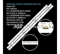 KIT 3 BARRE STRIP LED TV HAIER LED315D8-ZC14-03(A) LED315D9-ZC14-03(A)