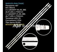 KIT 3 BARRE STRIP LED TV PANASONIC TX40C200E VES400UNDS2DN TOSHIBA 40L1653DB