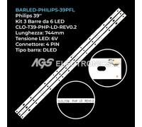 KIT 3 BARRE STRIP LED TV PHILIPS CLO-T39-PHP-LD-REV0.2 IC-B-TBAC39D192