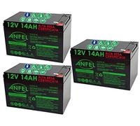 KIT 3 BATTERIE AL PIOMBO RICARICABILE 12V 36V 14AH PER BICI BICICLETTE ELETTRICHE MONOPATTINI QUAD ELETTRICI TRAZIONE ELETTRICA CONNETTORI DEEP F2 6,3 mm CYCLE 6-DZM-14 6DZM14