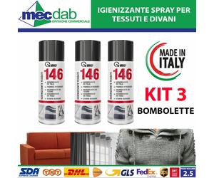 KIT 3 Bombolette Spray Per Divani e Tessuti 400ML VMD146