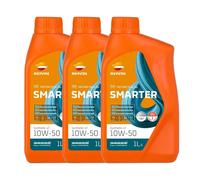 Kit 3 Bottiglia da 1 litro Repsol Smarter Synthetic 4t 10w-50 Moto Motore Ricamb