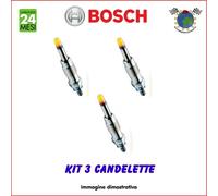 Kit 3 Candelette Bosch Per Hyundai I20 I10 Kia Picanto Rio