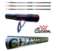 kit 3 canne champion surfcasting telescopiche carbonio pesca mare spiaggia fondo