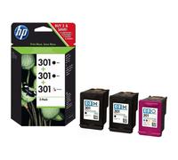 KIT 3 CARTUCCE ORIGINALI HP 301 BK + COL ( 2 Bk + 1 Colore) E5Y87EE