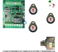 KIT 3 CHIAVI TRASPONDER PROSSIMITÀ ALTA SICUREZZA ANTIFURTO AUTOMATISMO 12 VCC