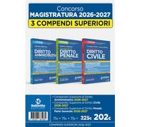 Kit 3 compendi superiori Civile, Penale e Amministrativo 2026/202