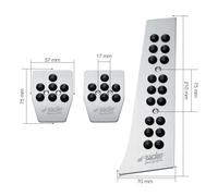 Kit pedali sportivi auto in alluminio con gommini antiscivolo neri 813/PW