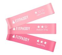 Kit 3 Fasce Elastiche Rosa per Braccia, Spalle, Glutei e Gambe - Set Bande Elastiche Fitness Resistance Band con 3 Livelli (8-12-16kg) - Ideali per Allenamento a Casa, Pilates, Squat e Yoga